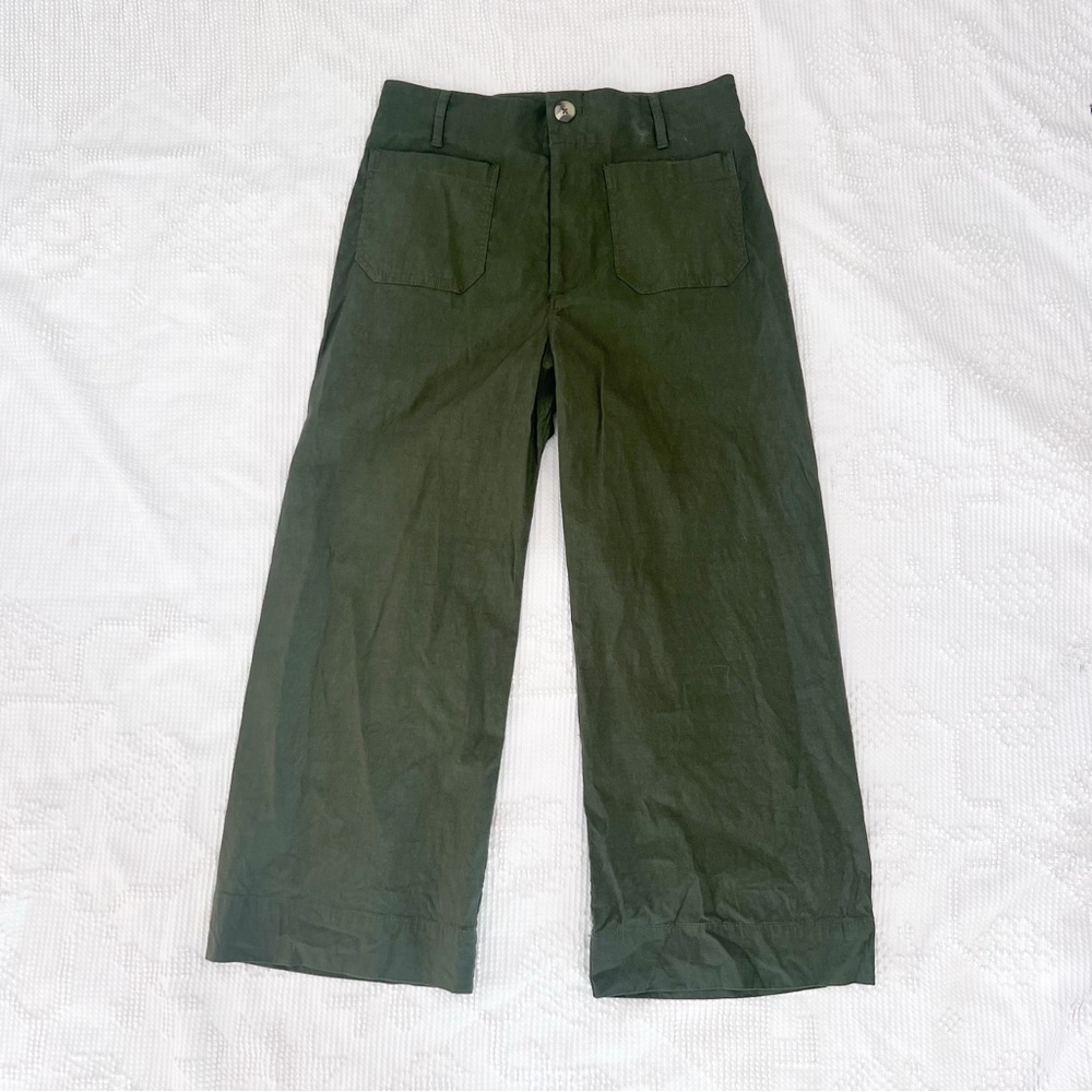 Maeve Green Wide Leg Pants